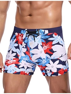 Men's Swimsuit Camo Quick Dry Mens Swimming Shorts Trunks with Pockets