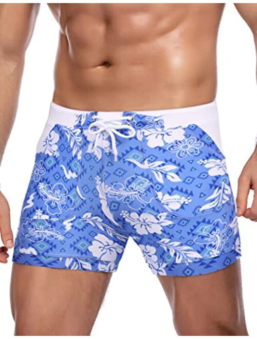 COOFANDY Men's Swimsuit Camo Quick Dry Mens Swimming Shorts Trunks with Pockets