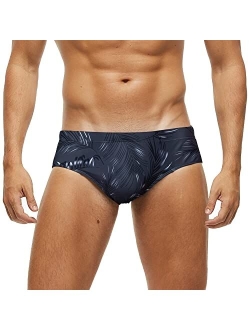 Arcweg Men's Swimming Trunks Briefs Low Waist with Removable Pad Swimwear Elastic Beach Shorts Boxers Underwear