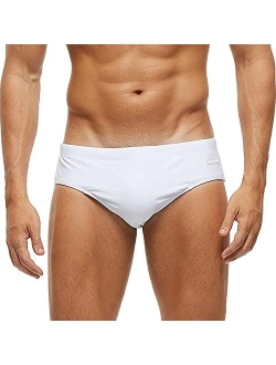 Arcweg Men's Swimming Trunks Briefs Low Waist with Removable Pad Swimwear Elastic Beach Shorts Boxers Underwear