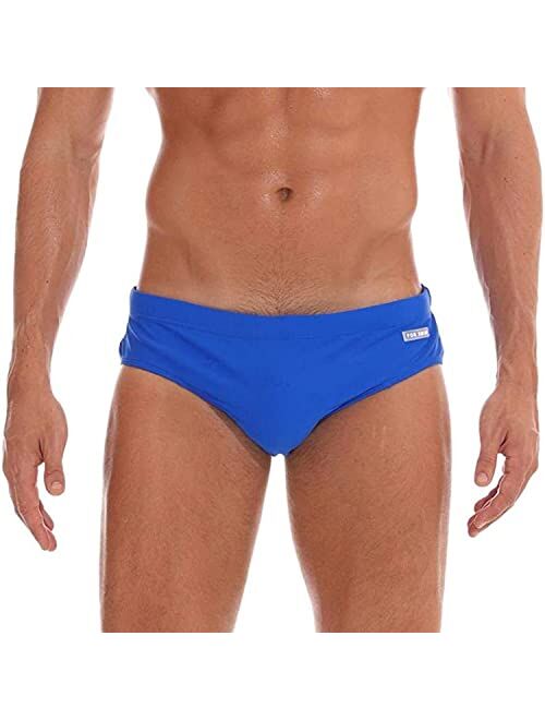 Arcweg Men's Swimming Trunks Briefs Low Waist with Removable Pad Swimwear Elastic Beach Shorts Boxers Underwear