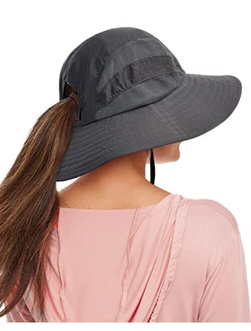 FURTALK Sun Hats for Women Wide Brim UPF 50+ Sun Hat with Ponytail Hole for Women Outdoor Hunting Summer Hiking Hat