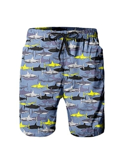 Ft Fenteng Mens Swim Trunks Quick Dry Board Shorts with Mesh Lining, Breathable Fit Beach Shorts Swimwear Bathing Suits