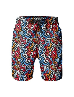 Ft Fenteng Mens Swim Trunks Quick Dry Board Shorts with Mesh Lining, Breathable Fit Beach Shorts Swimwear Bathing Suits