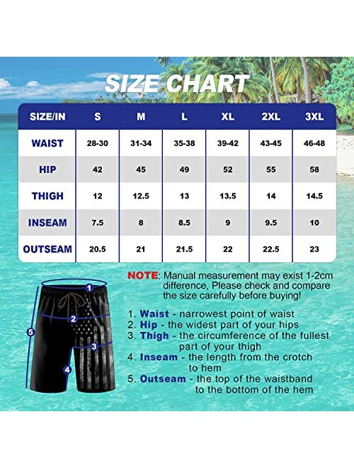 Ft Fenteng Mens Swim Trunks Quick Dry Board Shorts with Mesh Lining, Breathable Fit Beach Shorts Swimwear Bathing Suits