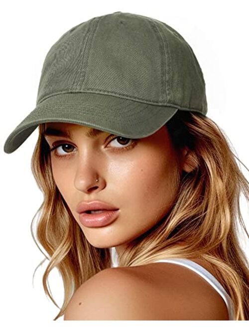 Furtalk Men and Women Vintage Washed Distressed Cotton Baseball Cap Plain Blank Adjustable Classic Baseball Hat Cap