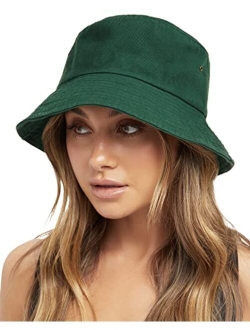 Bucket Hats for Women Washed Cotton Packable Summer Beach Sun Hats Mens Womens Bucket Hat with Strings for Travel
