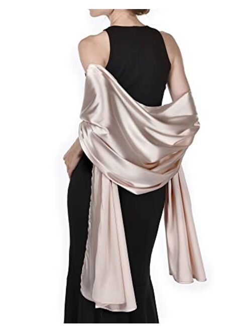 FURTALK Satin Shawls and Wraps for Evening Dresses Womens Silky Shawls Scarf for Weddings Dressy Formal