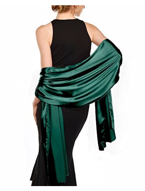 FURTALK Satin Shawls and Wraps for Evening Dresses Womens Silky Shawls Scarf for Weddings Dressy Formal