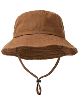 Kids Bucket Hat Cotton Summer Toddler Sun Hat for Boys Girls Bucket Hat with Strings