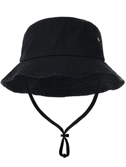 Kids Bucket Hat Cotton Summer Toddler Sun Hat for Boys Girls Bucket Hat with Strings