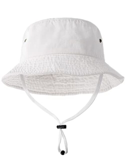 Kids Bucket Hat Cotton Summer Toddler Sun Hat for Boys Girls Bucket Hat with Strings