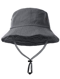 Kids Bucket Hat Cotton Summer Toddler Sun Hat for Boys Girls Bucket Hat with Strings