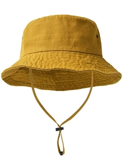 Kids Bucket Hat Cotton Summer Toddler Sun Hat for Boys Girls Bucket Hat with Strings