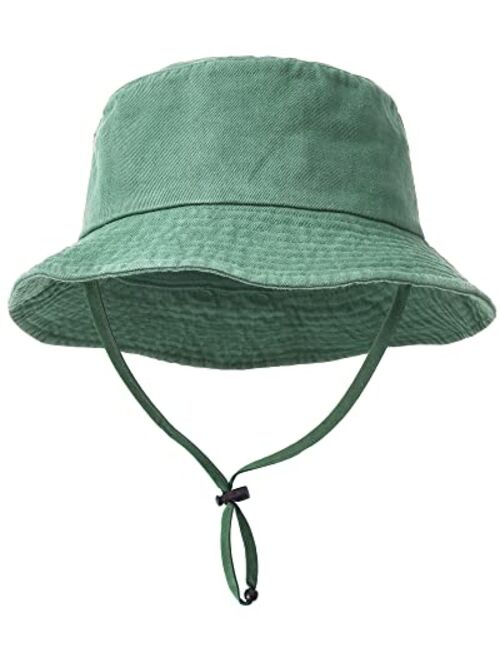 FURTALK Kids Bucket Hat Cotton Summer Toddler Sun Hat for Boys Girls Bucket Hat with Strings