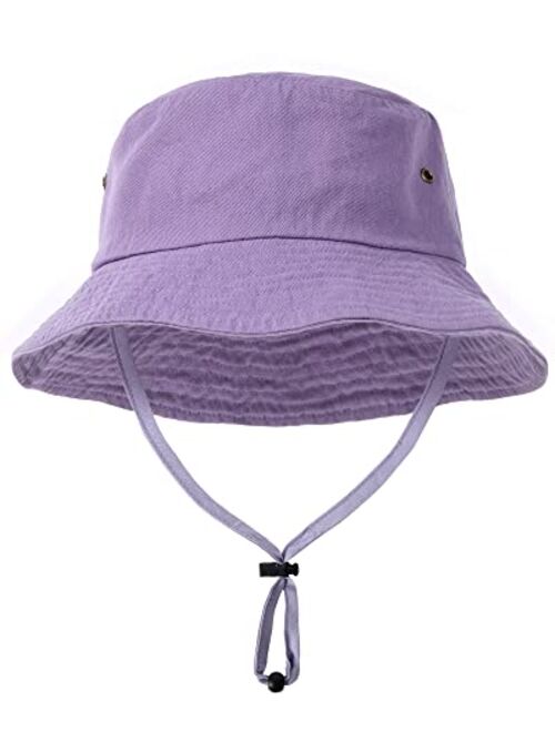 FURTALK Kids Bucket Hat Cotton Summer Toddler Sun Hat for Boys Girls Bucket Hat with Strings