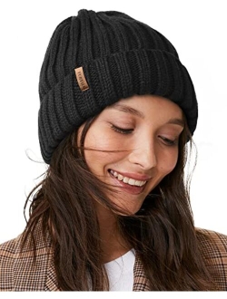 Winter Hats for Women Fleece Lined Beanie Cable Knit Chunky Beanies Womens Snow Cap