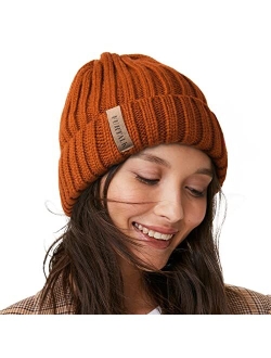 Winter Hats for Women Fleece Lined Beanie Cable Knit Chunky Beanies Womens Snow Cap