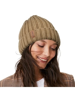 Winter Hats for Women Fleece Lined Beanie Cable Knit Chunky Beanies Womens Snow Cap