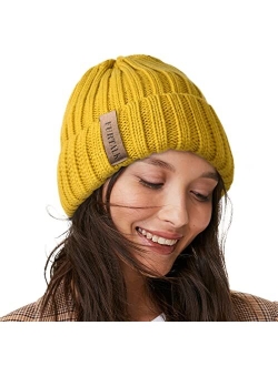 Winter Hats for Women Fleece Lined Beanie Cable Knit Chunky Beanies Womens Snow Cap