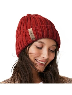 Winter Hats for Women Fleece Lined Beanie Cable Knit Chunky Beanies Womens Snow Cap