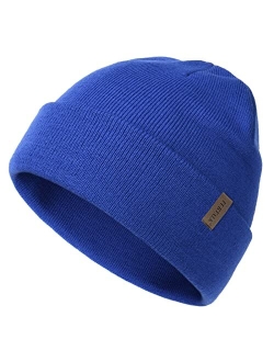 Beanie for Men Women Cuffed Plain Skull Hat Unisex Winter Knit Cap Men and Womens Beanie