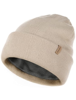 Beanie Hats for Women Men Fleece Lined Winter Hats Soft Warm Womens Beanies for Winter