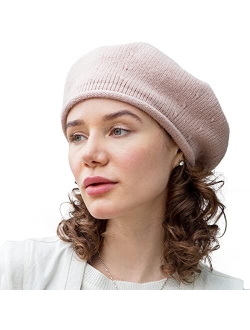 Beret Hat Women Knit Slouchy Beanie Hats Soft Warm Winter Hats for Women Lady Classic French Beret Hats