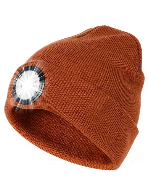 FURTALK Kids Beanie with Light for Boys Girls Winter Hats Toddler Unisex Led Knitted Hat for Winter Warm Beanie Caps