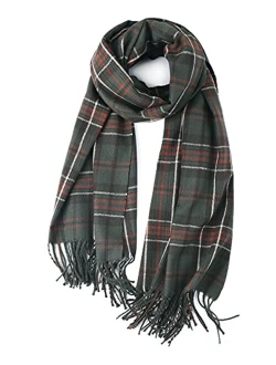 Winter Scarf for Women Shawl Cashmere Feel Tassel Plaid Large Oversized Scarves Wraps