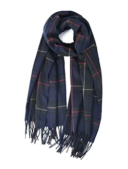 Winter Scarf for Women Shawl Cashmere Feel Tassel Plaid Large Oversized Scarves Wraps