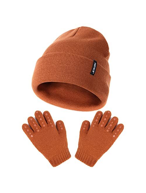 Furtalk Toddler Beanie and Gloves for Boys Girls Kids Winter Hats and Gloves Set Baby Knit Beanies