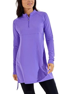 UPF 50  Women's Lawai Ruche Swim Shirt - Sun Protective