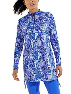 UPF 50  Women's Lawai Ruche Swim Shirt - Sun Protective