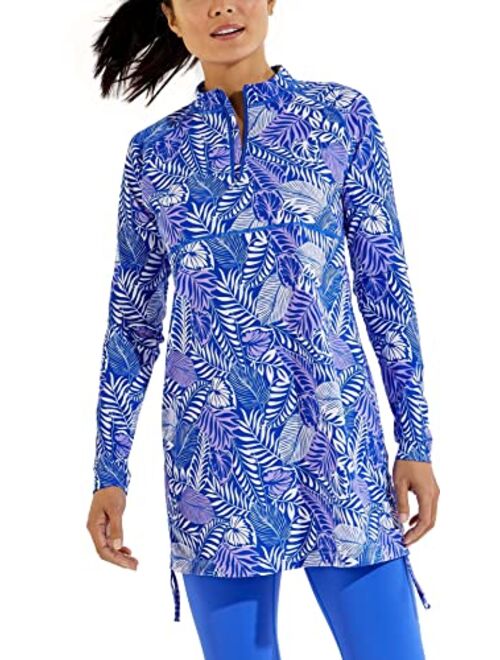 Coolibar UPF 50+ Women's Lawai Ruche Swim Shirt - Sun Protective