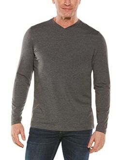 UPF 50  Men's Morada Everyday Long Sleeve V-Neck T-Shirt - Sun Protective