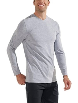 UPF 50  Men's Morada Everyday Long Sleeve V-Neck T-Shirt - Sun Protective