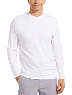 UPF 50  Men's Morada Everyday Long Sleeve V-Neck T-Shirt - Sun Protective