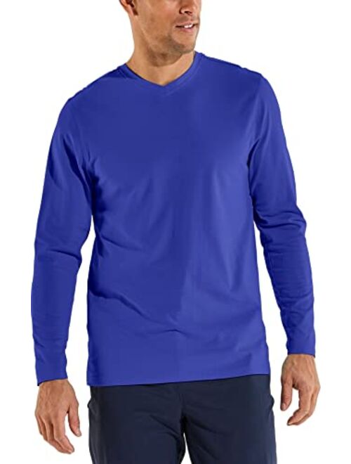 Coolibar UPF 50+ Men's Morada Everyday Long Sleeve V-Neck T-Shirt - Sun Protective