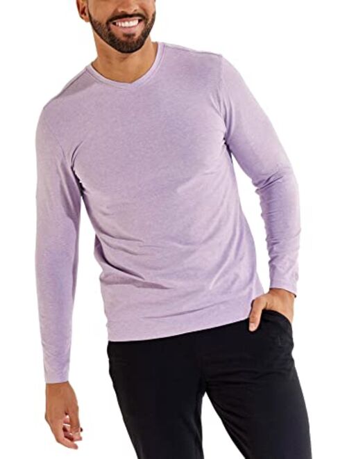 Coolibar UPF 50+ Men's Morada Everyday Long Sleeve V-Neck T-Shirt - Sun Protective