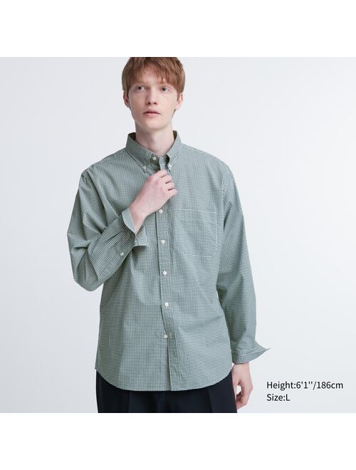 UNIQLO Extra Fine Cotton Broadcloth Checked Long-Sleeve Shirt