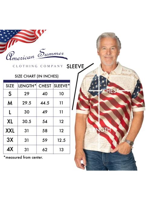 COTTON TRADERS Allover Patriotic Polo Shirt