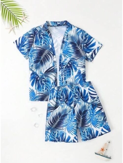 Boys Tropical Print Beach Swimsuit