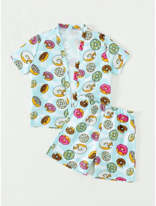 Shein Boys Donuts Print Beach Swimsuit