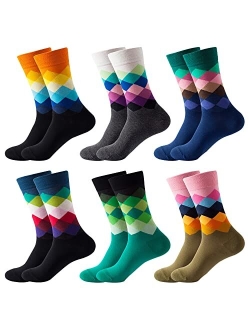 DRASEX Men's Colorful Dress Socks Novelty Funny Fancy Funky Patterned Crew Sock Casual Crazy Socks for Men