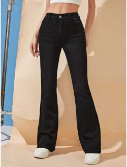 High Waisted Flare Leg Jeans