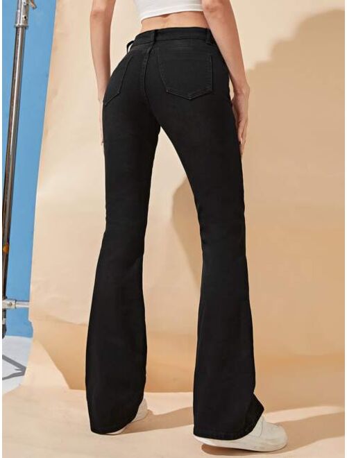 SHEIN High Waisted Flare Leg Jeans