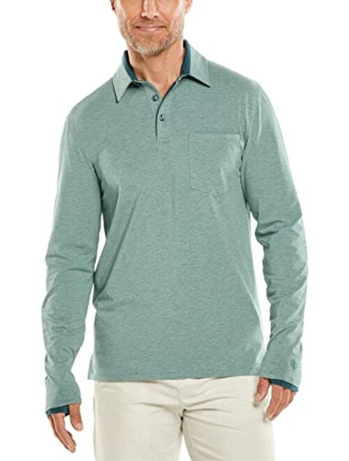 Coolibar UPF 50+ Men's Merrit Long Sleeve Pocket Polo - Sun Protective