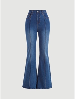 SXY Seam Detail Flare Leg Jeans