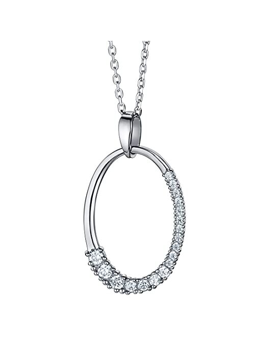 Peora Sterling Silver Circle of Life Pendant Necklace with 17 inch Chain + 3 inch extender